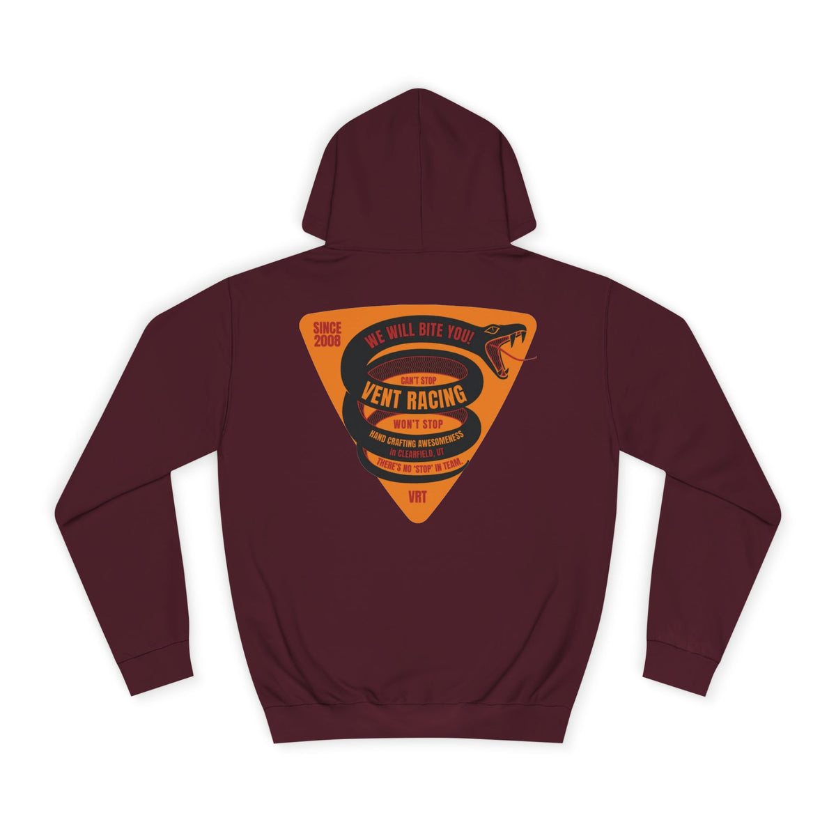 Vent Racing Snake Unisex Hoodie, College Sweatshirt, Gift for Racing Fans, Casual Apparel, Outdoor Adventure Clothing