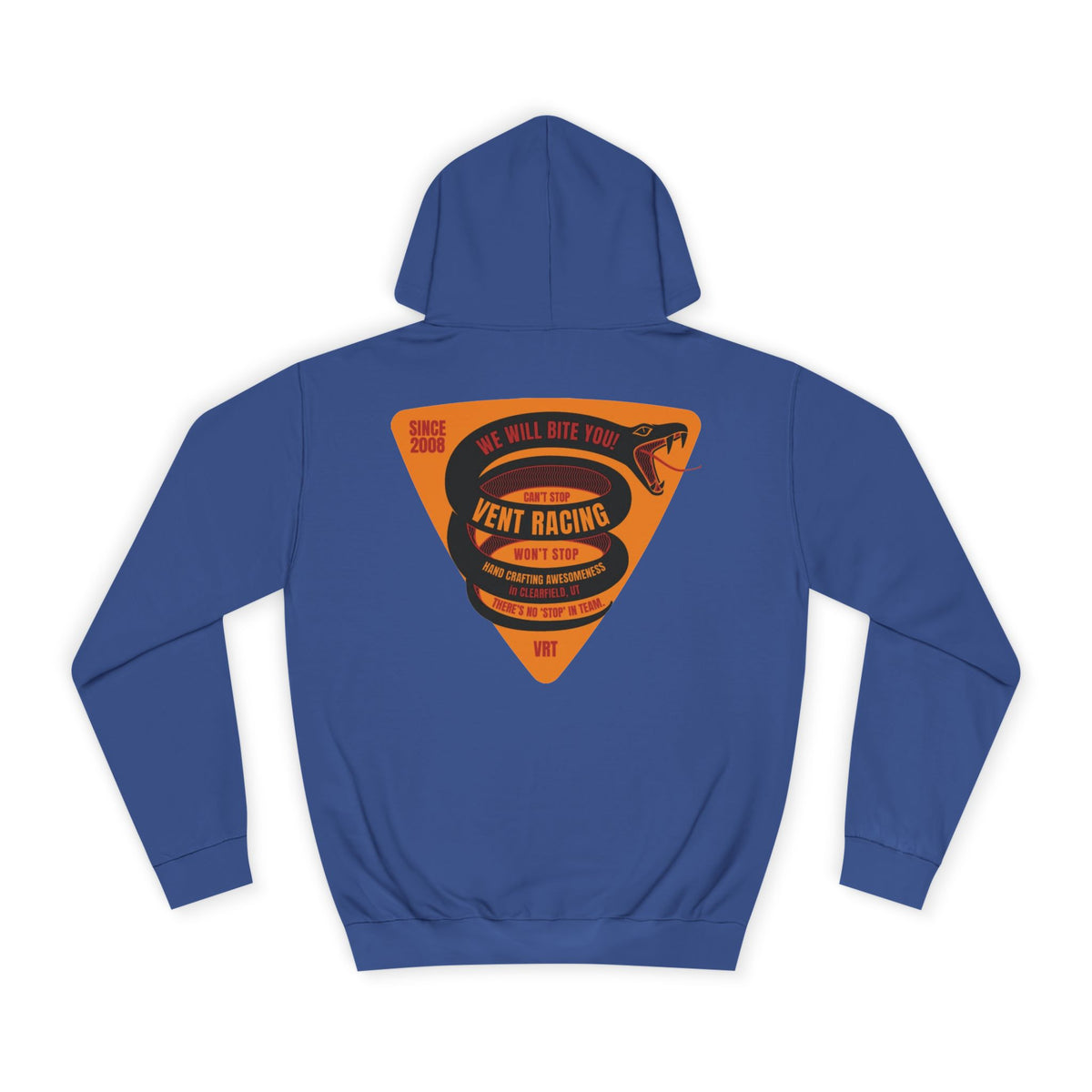 Vent Racing Snake Unisex Hoodie, College Sweatshirt, Gift for Racing Fans, Casual Apparel, Outdoor Adventure Clothing
