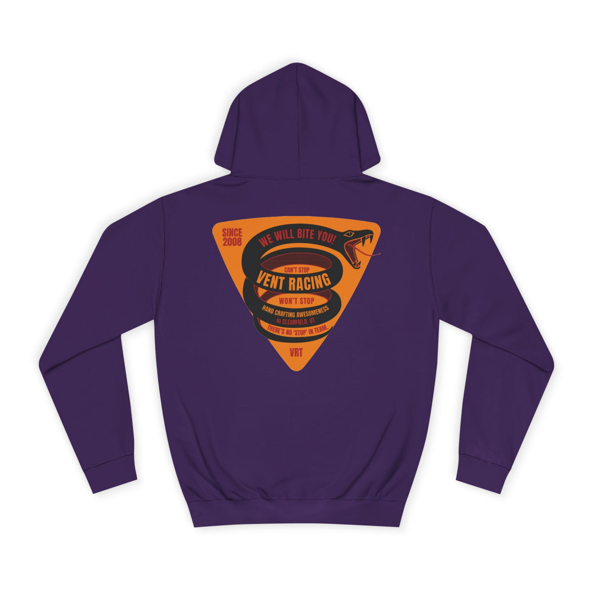 Vent Racing Snake Unisex Hoodie, College Sweatshirt, Gift for Racing Fans, Casual Apparel, Outdoor Adventure Clothing