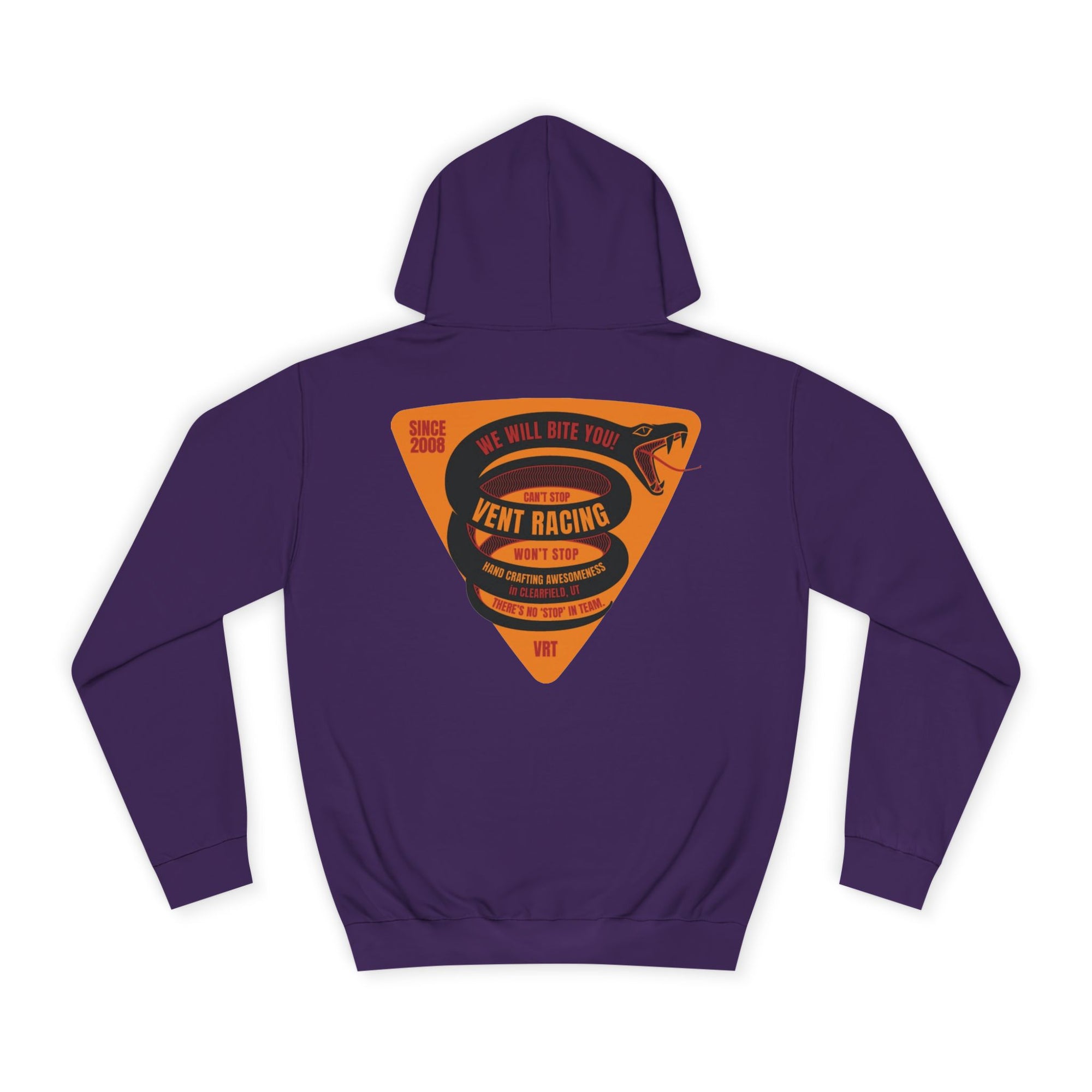 Vent Racing Snake Unisex Hoodie, College Sweatshirt, Gift for Racing Fans, Casual Apparel, Outdoor Adventure Clothing