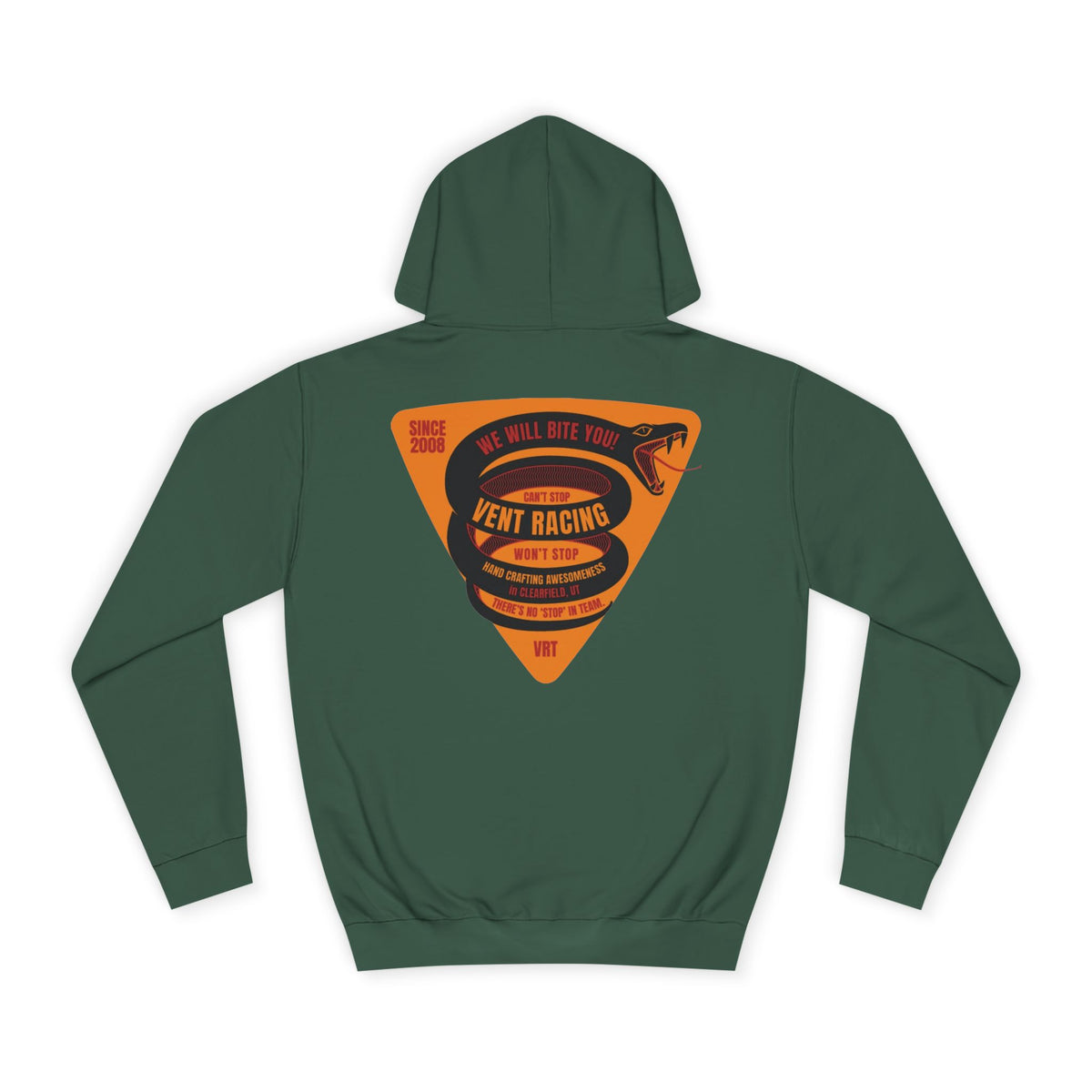 Vent Racing Snake Unisex Hoodie, College Sweatshirt, Gift for Racing Fans, Casual Apparel, Outdoor Adventure Clothing